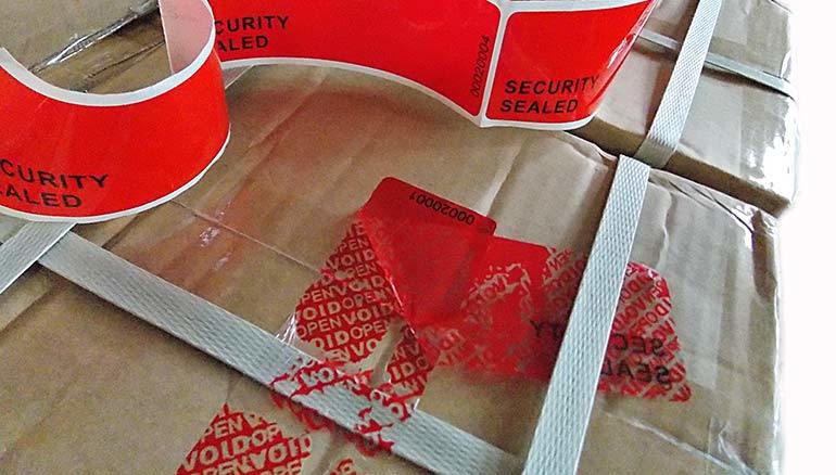 Void inviolables con mensaje de apertura Etiquetas de Seguridad para Botellas
