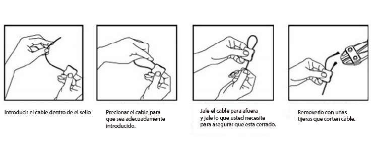 Como usar sellos de seguridad de cable