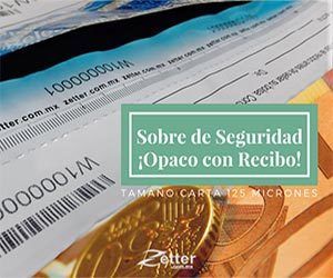 Sobres de alta seguridad para dinero con recibo