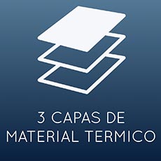 3 capas de material térmico.