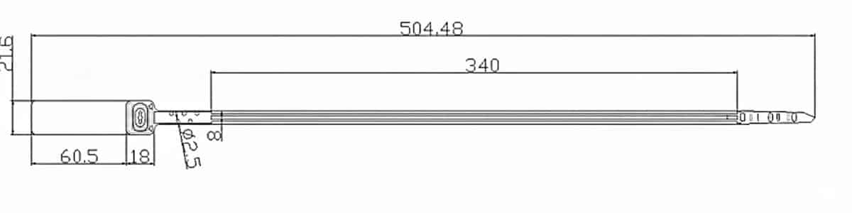 Infografía del precinto y cincho modelo Twinstar